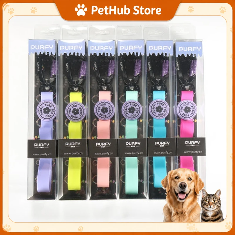 PURFY Dog Leash And Collar Macaron Series Waterproof Non Slip Durable For Small Medium Large Dogs Outdoor Walking Training