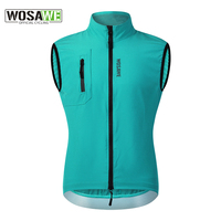 WOSAWE Ultralight Windproof Cycling Vest Men's Wind Coat Bike Gilet Stretch fabric Sleeveless Jacket With Zipper Pocket