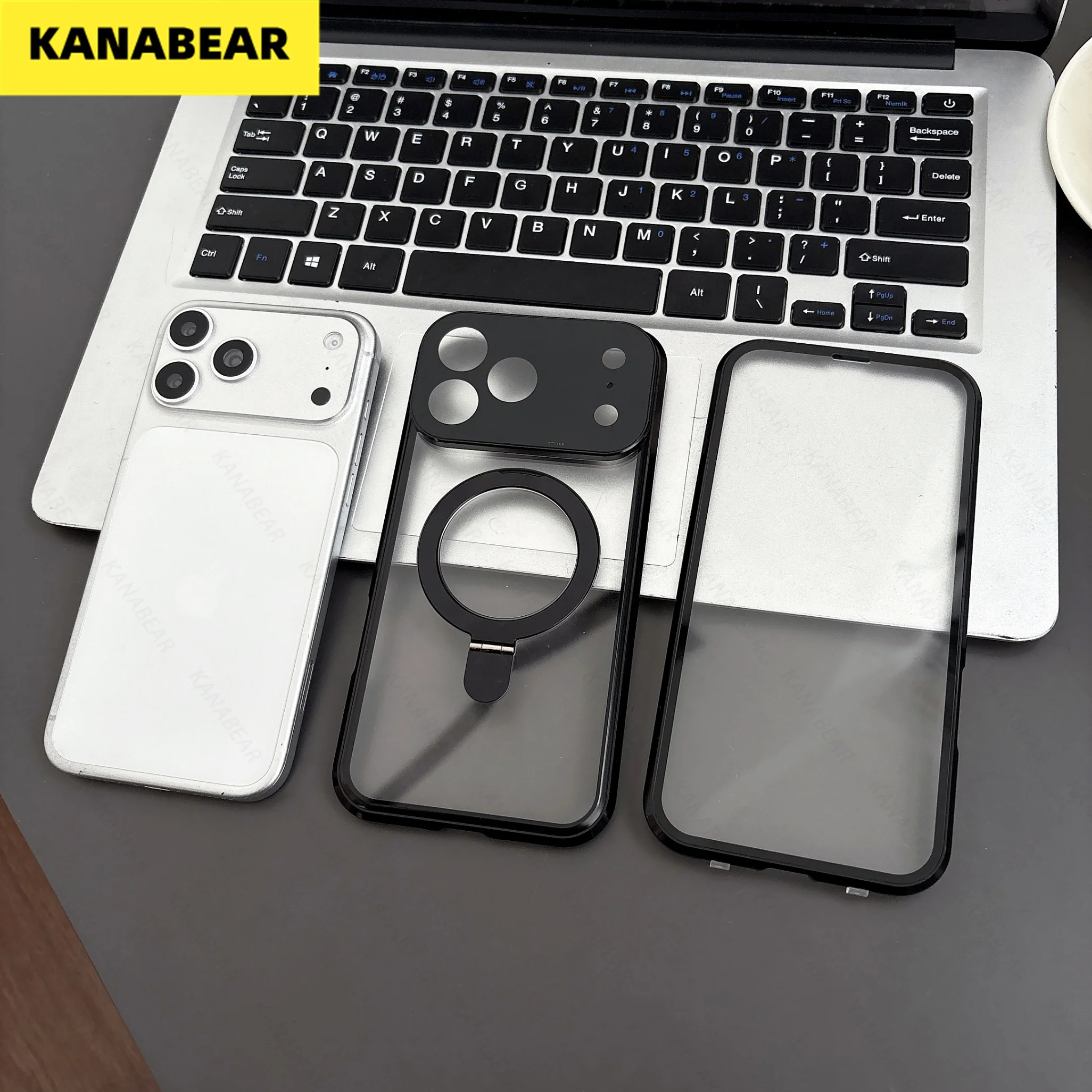 

Premium Magneto Case for iPhone 17 Pro Max Anti Peep Full Wrap Cover with Stand Fulcrum Wireless Charge Friendly & Film Free