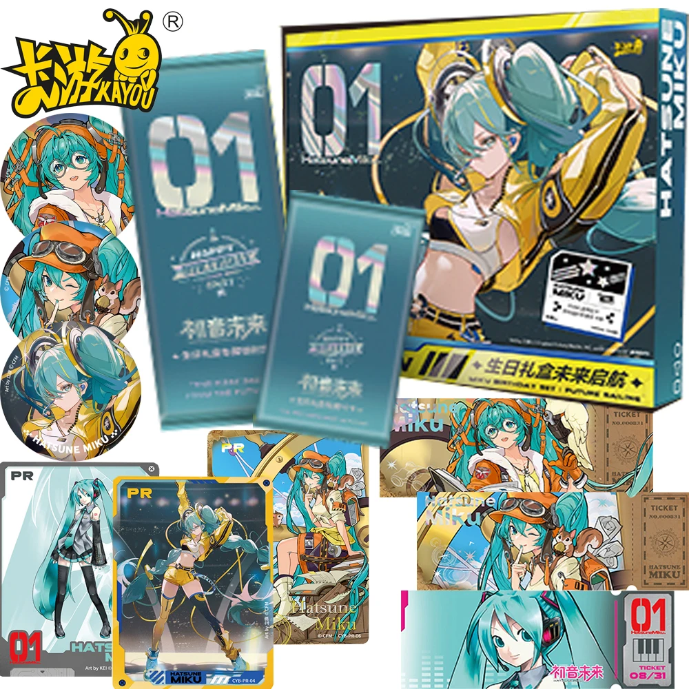 

Original KAYOU Hatsune Miku Collection Cards Virtual Idol Singer Shining Stars Future Sailing Birthday Gift Box Cards Fans Gifts