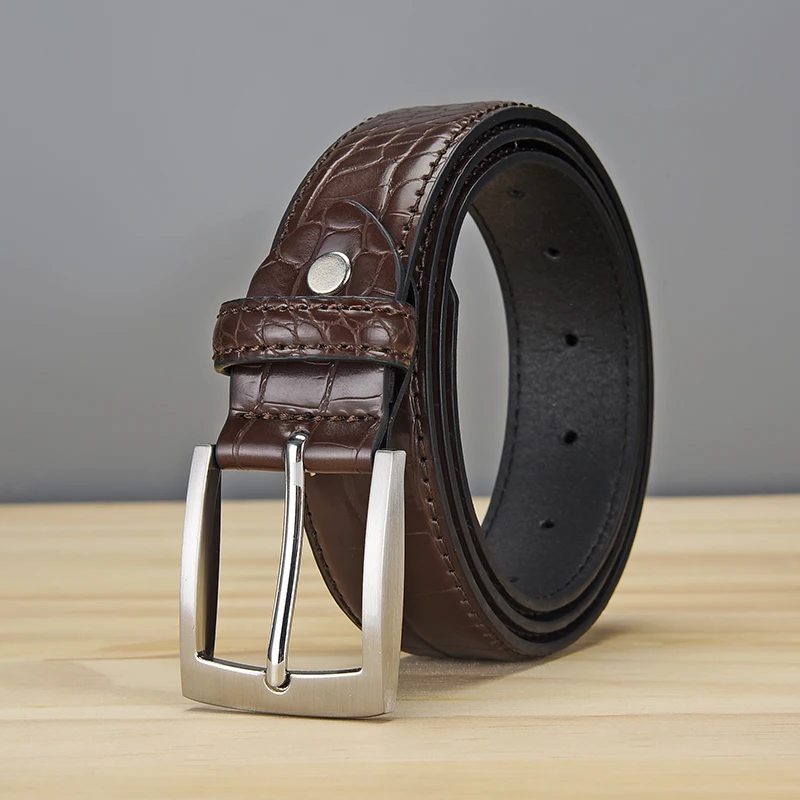 Men imitation alligator belt, fashion trend jeans wear, send husband to father\'s first choice