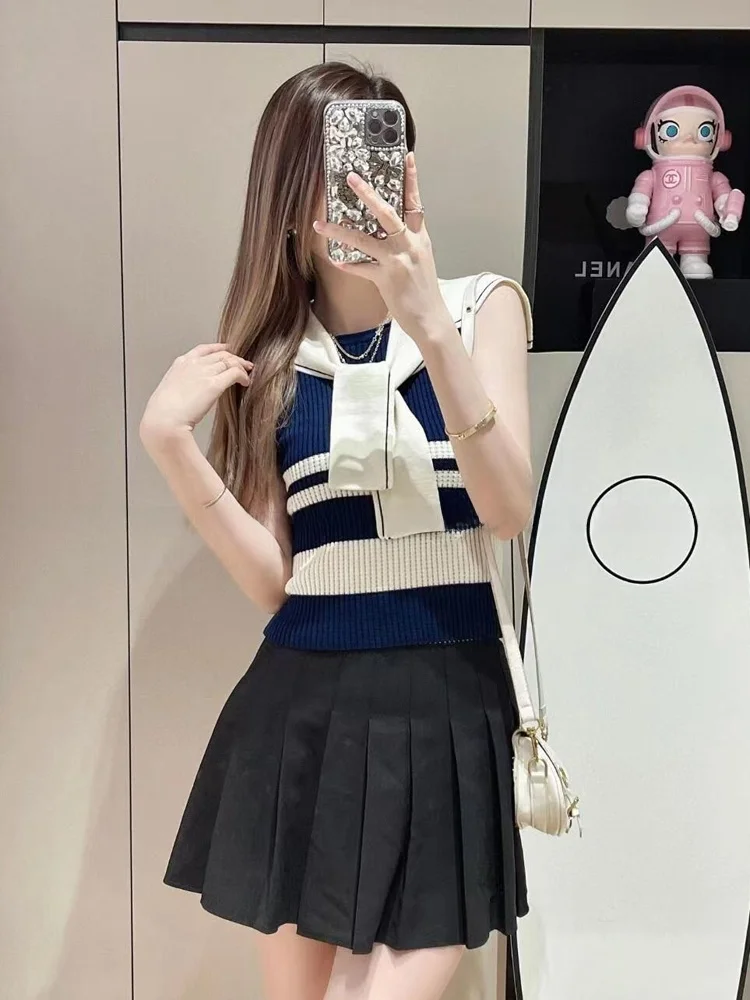 

Лето 2024, винтажный художественный ор-трикотаж, универсальный цветной галстук Blo Ne Top с эффектом похудения, смесь полиэстера, круглый...