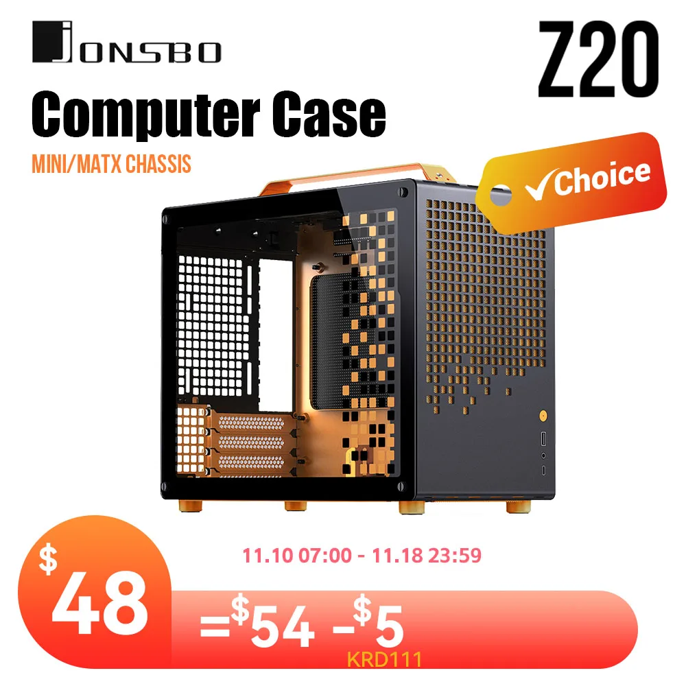 Jonsbo Z20 PC Case with Detachable Handle For 163mm Air-Cooled Graphics Card Type-C Desktop Portable Chassis and Compact Case