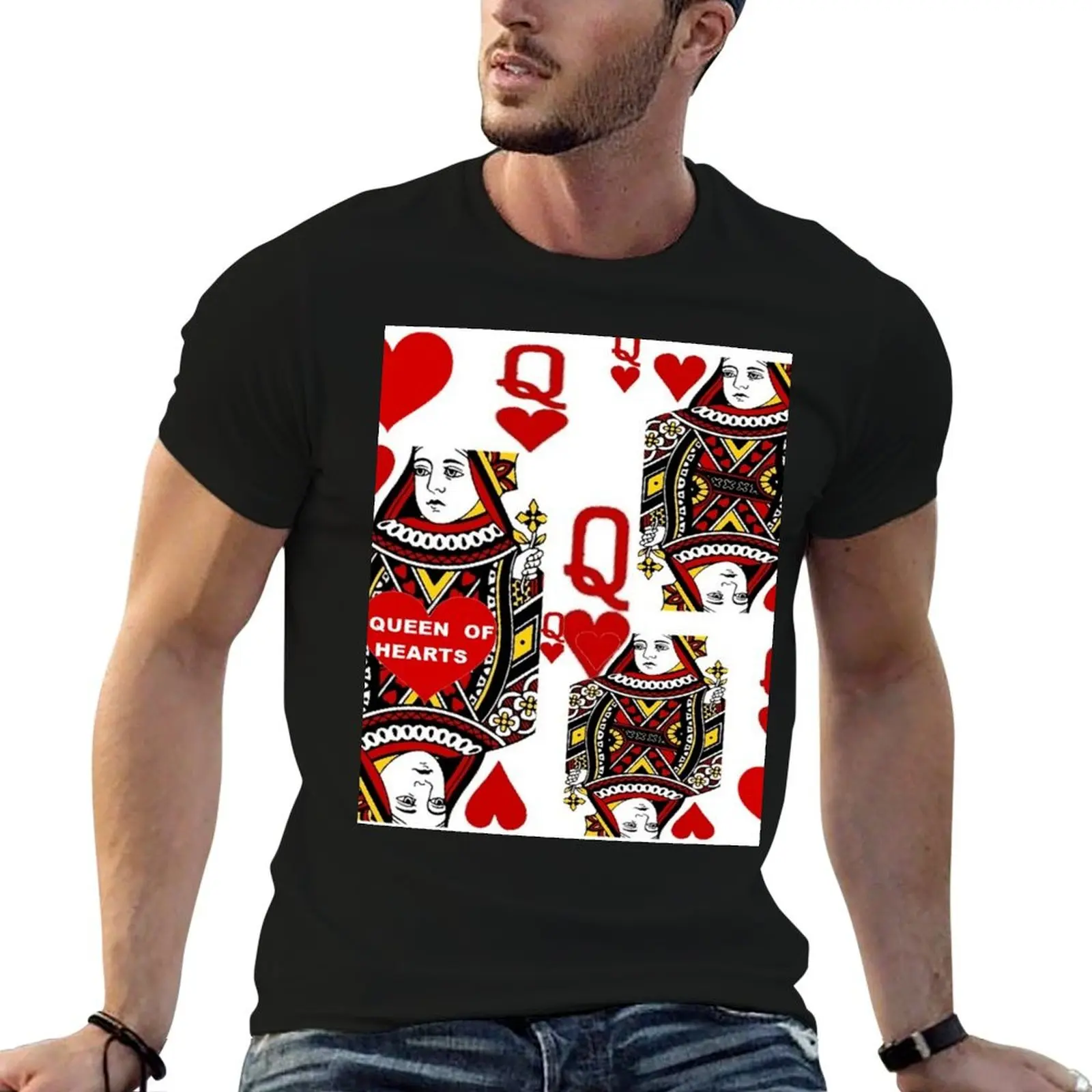 HEARTS & RED QUEENS CASINO ART T-Shirt printed t shirts for man anime t shirts for man man t shirts for men T-shirt