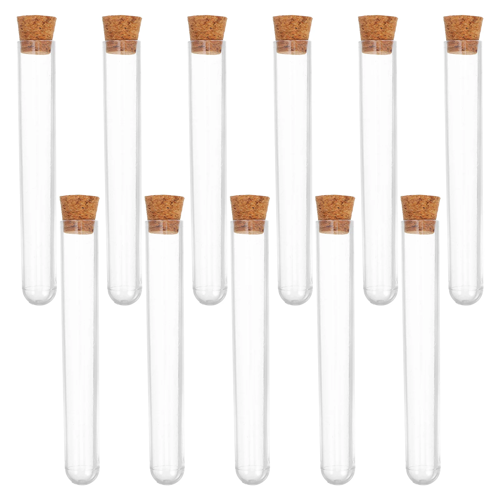 

50pcs Plastic Test Tube 13Ml Clear Lab Tube With Cork Stoppers For Science Experiment Plant Growth Candy Storage Diy Sturdy