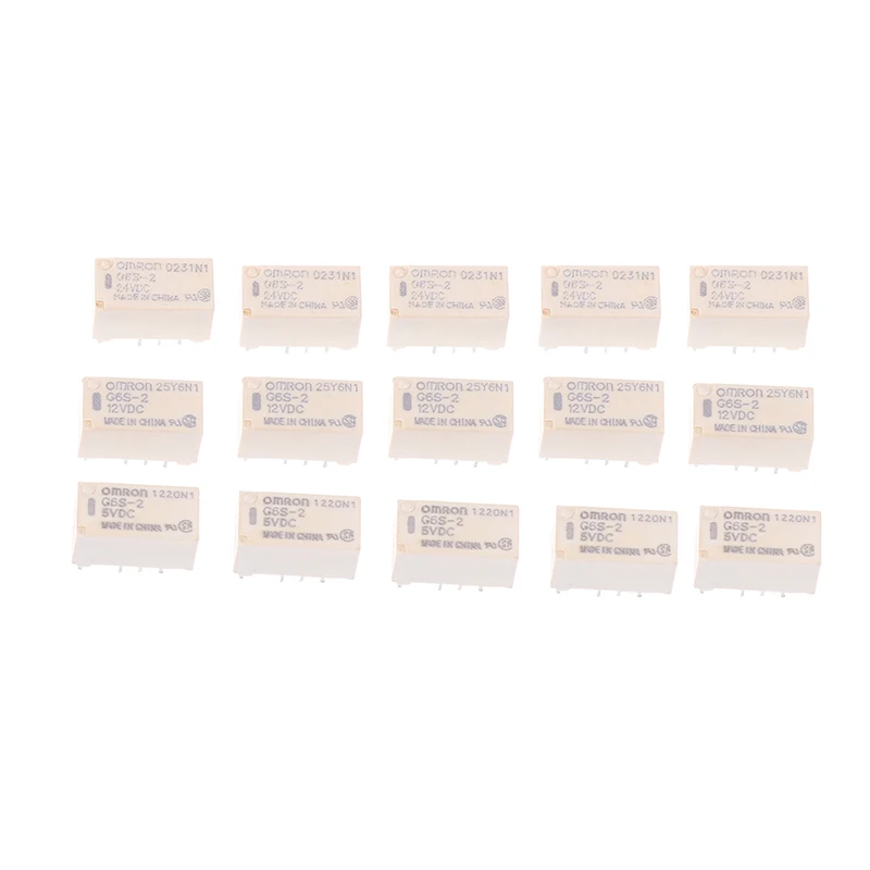 5pcs G6S-2 5VDC 12VDC 24VDC Signal Relay 8Pin DC 5V 12V 24V 2A Mini Signal Switch Relays