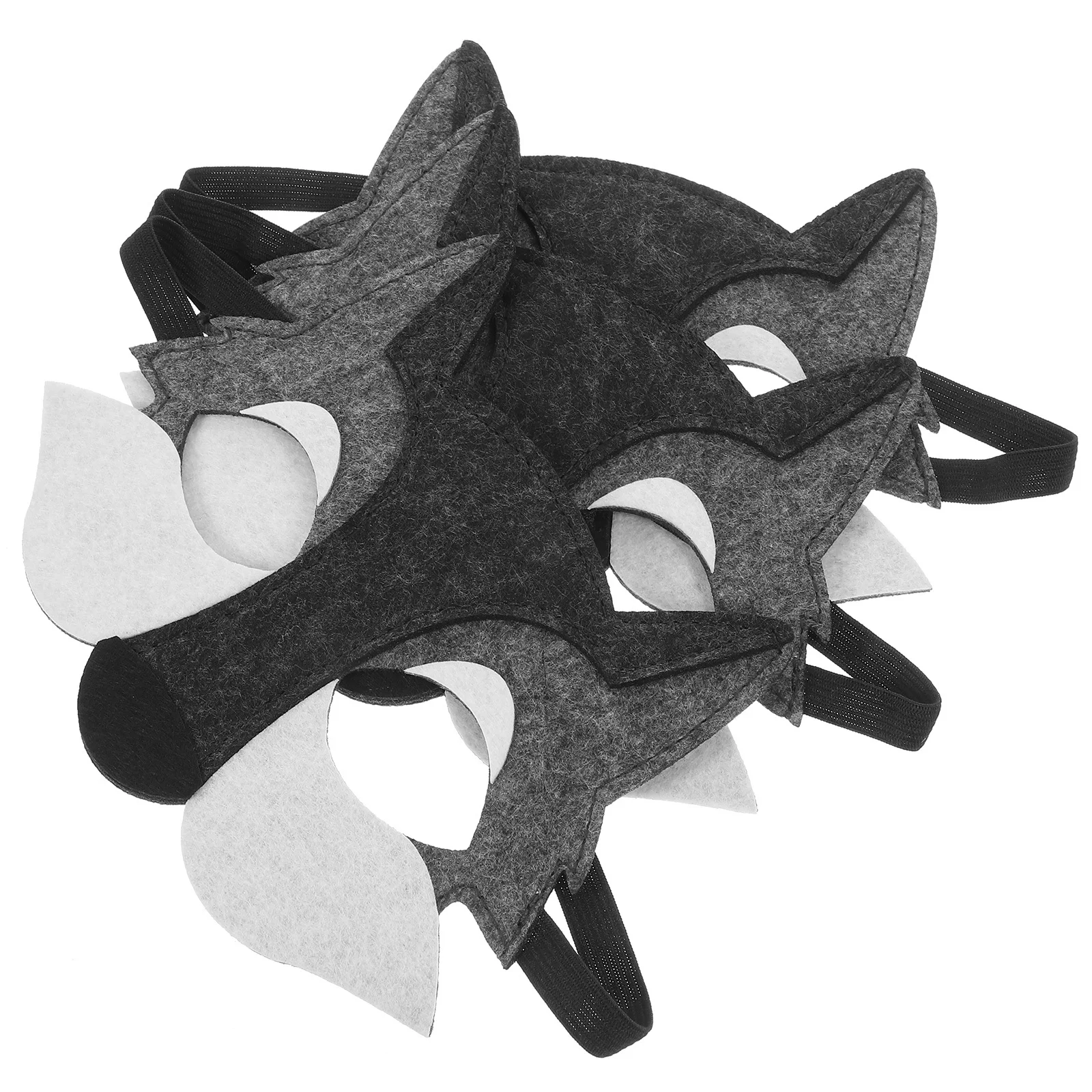 3pcs Wolf Head Mask For Kids Half Face Animal Masks Cosplay Party Favors Birthday Dance Decor Supplies Costume Accessories Play