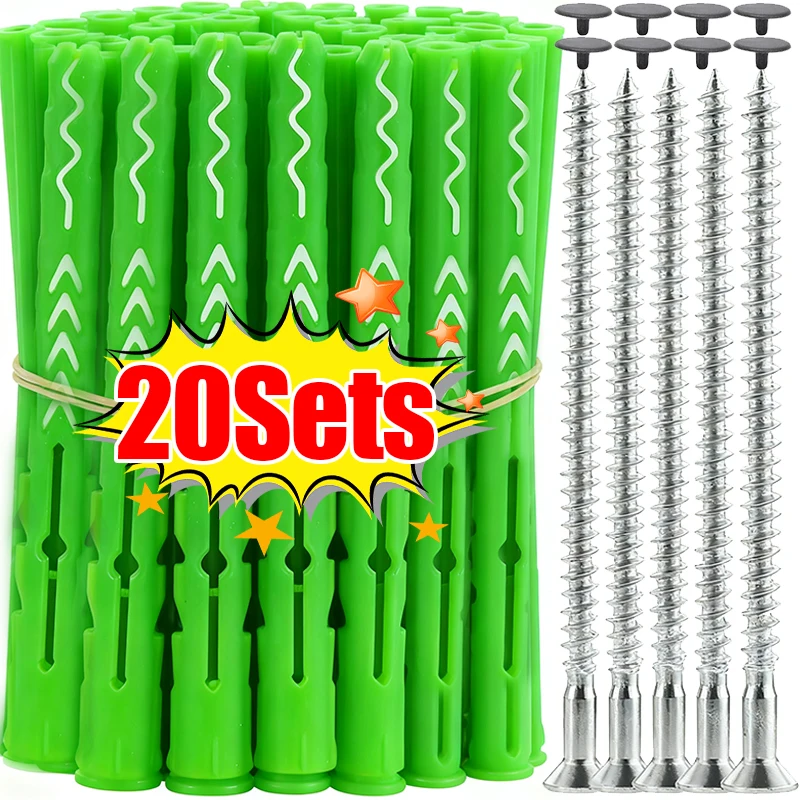 

Wholesale Self Drilling Expansion Tube Screws Nylon Pipe Ribbed Drywall Screw Self-Tapping Wall Anchors with Decor Caps Fastener