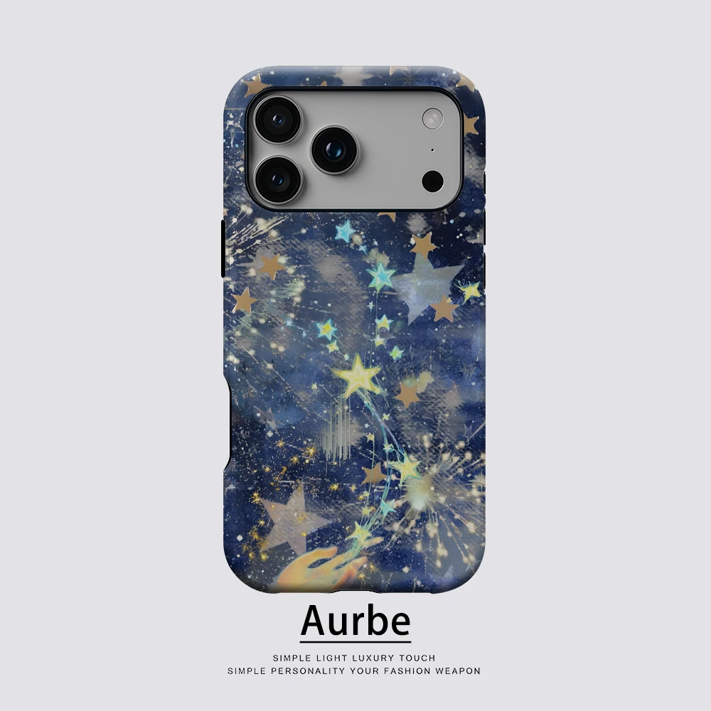 Reaching for Stars Magnetische Handyhülle für iPhone 17 16 15 14 13 Pro Max Plus Ein-/Doppelschichtige Robuste Hülle