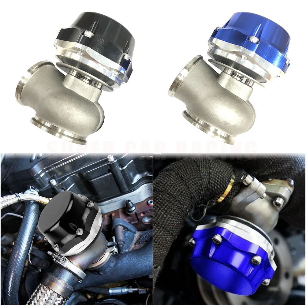 High Quality Aluminum External TB WG50 ProGate Wastegate 50mm With 14psi 50mm BOV Brand New Black Blue Turbocharger