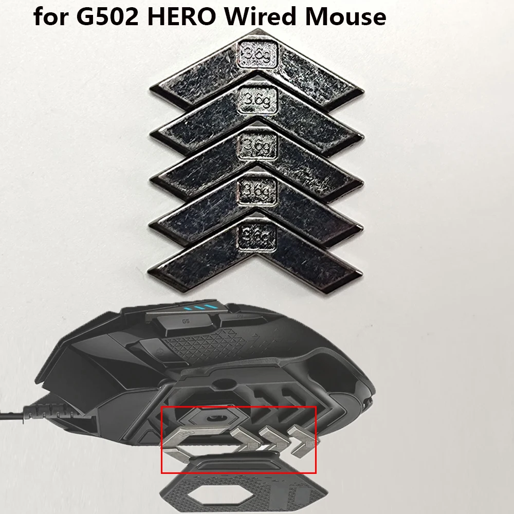 

1 Set Mouse Bottom 3.6g Weights Replacement for G502 HERO Wired Mouse Weight Accessories