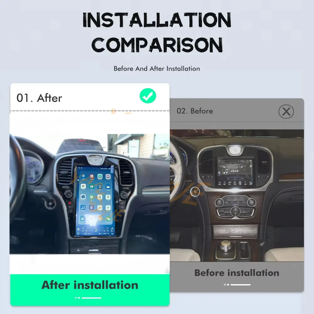 AA 13.6 inch For Chrysler 300c 2020-2024 Wireless CarPlay Android 13 Vertical Touch Screen Radio Auto GPS Navigation
