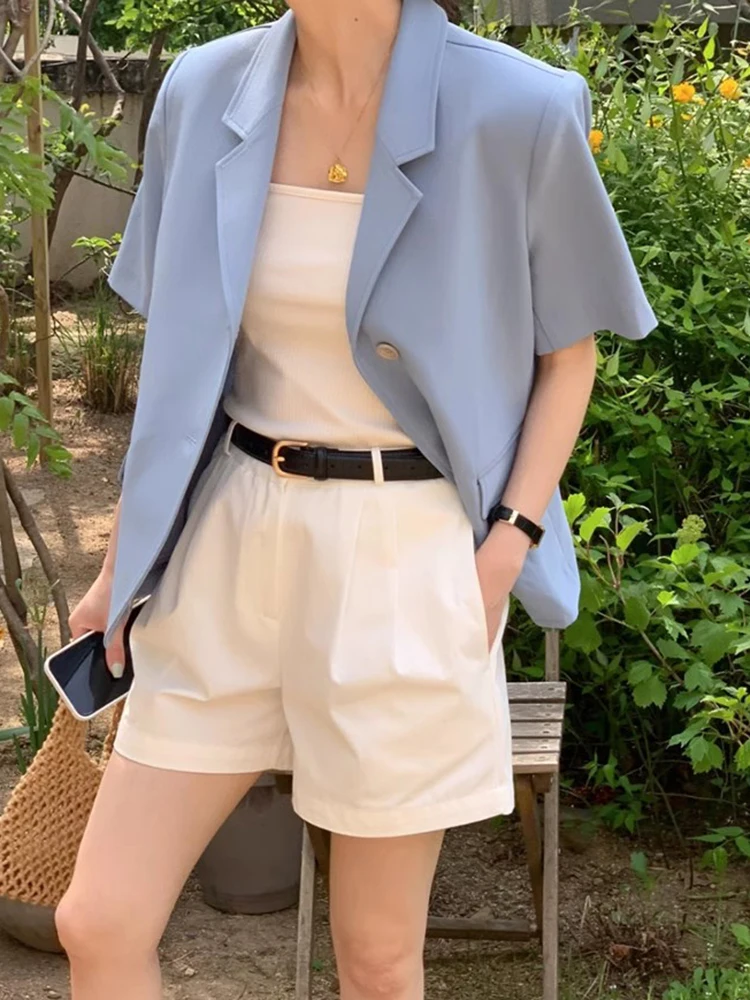 Luźny Krój Uniwersalny Damski Żakiet Letni Nowy Jednorzędowy Koreański Styl Dojazdy do Pracy Regularny Krój