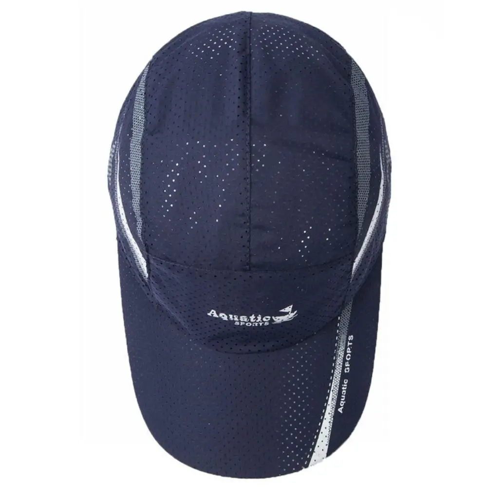 

Breathable Perforated Quick-Drying Hat Sun Protection Letter S Embroidery Travel Sports Hat Adjustable Baseball Cap
