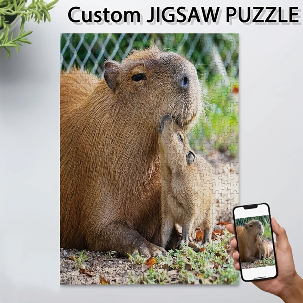 35/300/500/1072 Stück Personalisiertes Foto-Puzzle mit Tierbildern, individuelles Foto-Porträt-Puzzle, handgemachtes Geburtstagsgeschenk