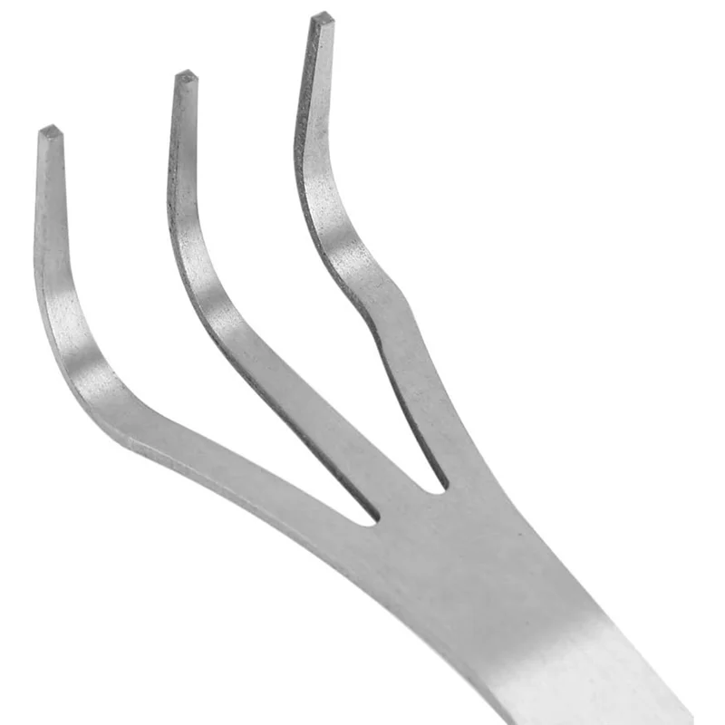 AT29-2PCS Stainless Steel Rake Root Rakes With Ergonomic Handles Are Suitable For Outdoor Use