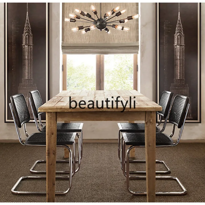 

Italian Modern Villa Solid Wood Western Dining Table French Country Vintage Furniture American Minimalist Table