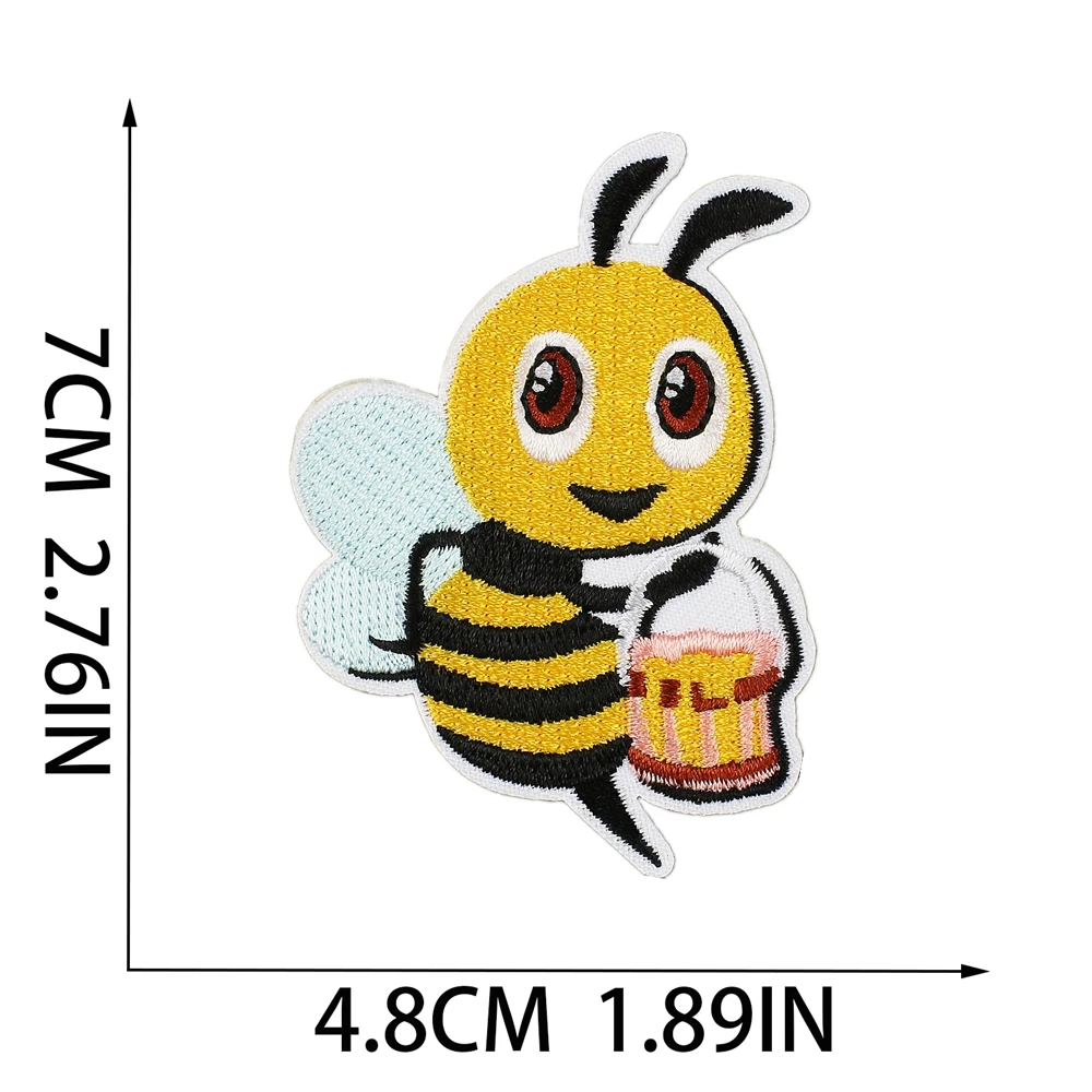 1pcs Patch Bee Stickers Iron On Patches for Clothing Sewing Embroidery Fusible Applique Badge Decoration Stripes