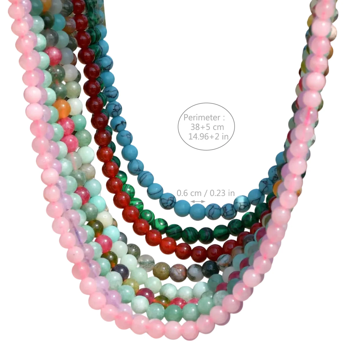 Yumfeel 6mm Natural Stone Necklace Bohemian Colorful Handmade Round Beaded Women Chokers Summer Vacation Beach Surf Jewelry - view 6