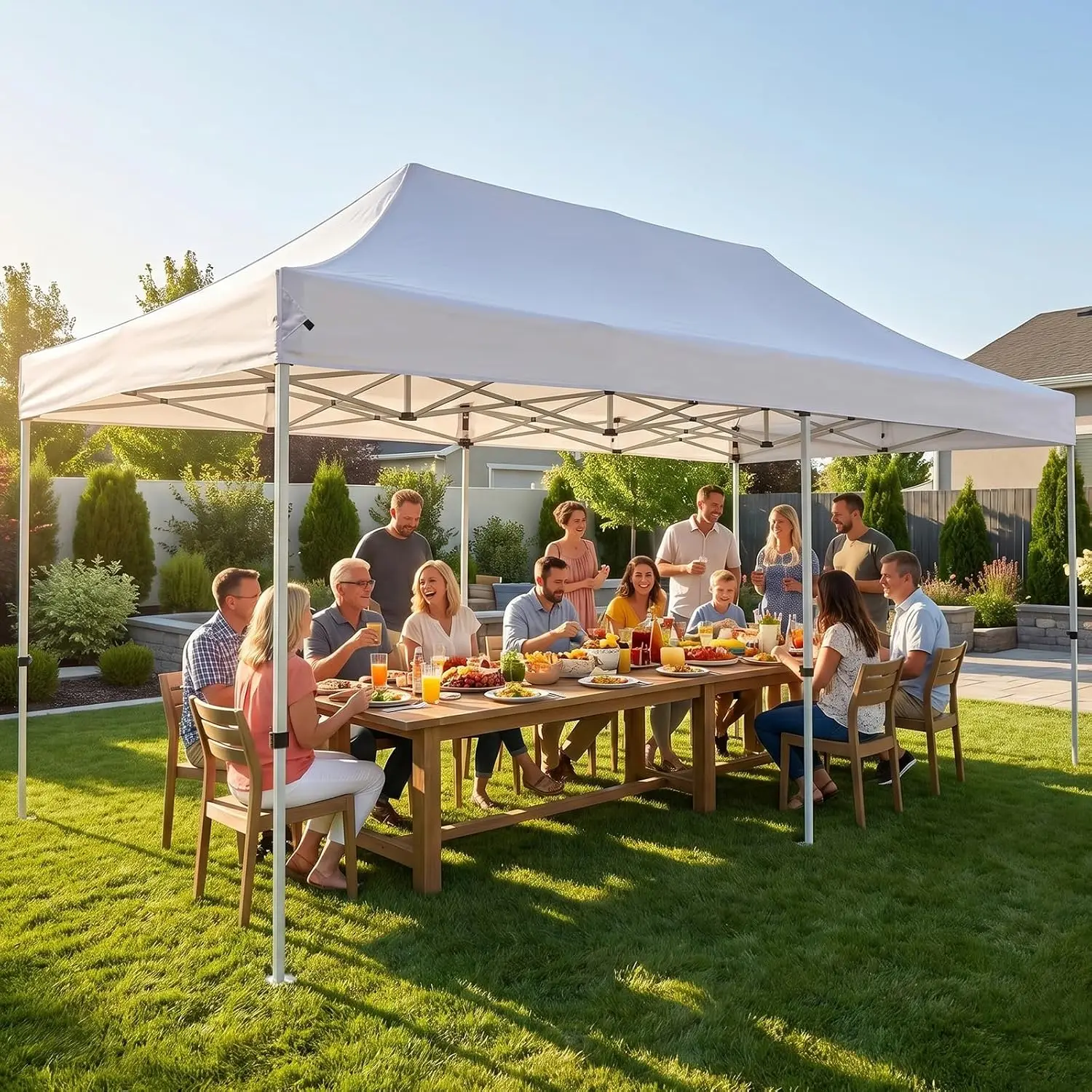 10x20 Heavy Duty Pop up Canopy Tent Outdoor with Roller Bag White