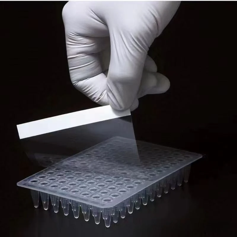 SAIDKOCC 500pcs 96 Well PCR Sealing Film Self Adhesive High Temp Resistant Fluorescent Quantitative Lab Consumable