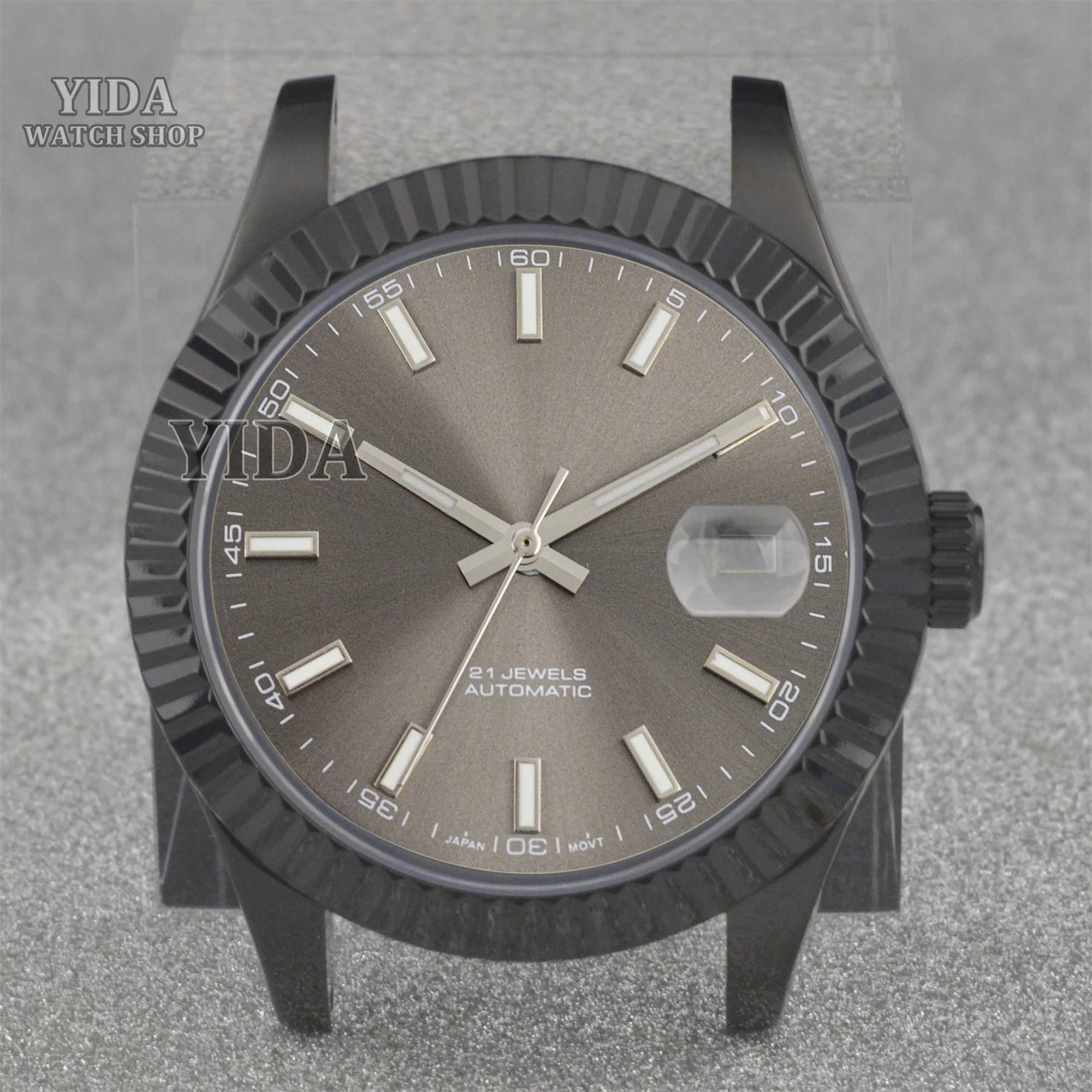 Нержавеющая сталь 316L, черный корпус 41 мм, циферблат 31 мм для сапфирового стекла, часы Datejust, запасные части для механизма NH35 NH36