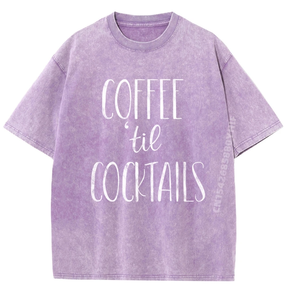 

Футболки Cocktails Barista для мужчин, классические летние футболки, свободные потертые футболки в стиле ретро, большие размеры из чистого хлопка