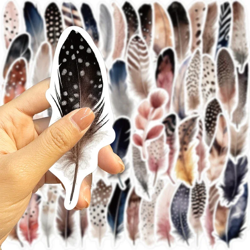 10/30/64PCS Kawaii Feather PVC Sticker Aesthetic Children's Decoration Scrapbooking Korean Stationery School Supplies for Kids