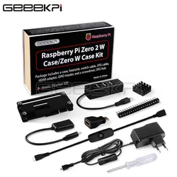 GeeekPi Raspberry Zero 2W Case 7 in 1 Basic Starter Kit with Acrylic Raspberry Pi Zero Case, 20Pin GPIO Header