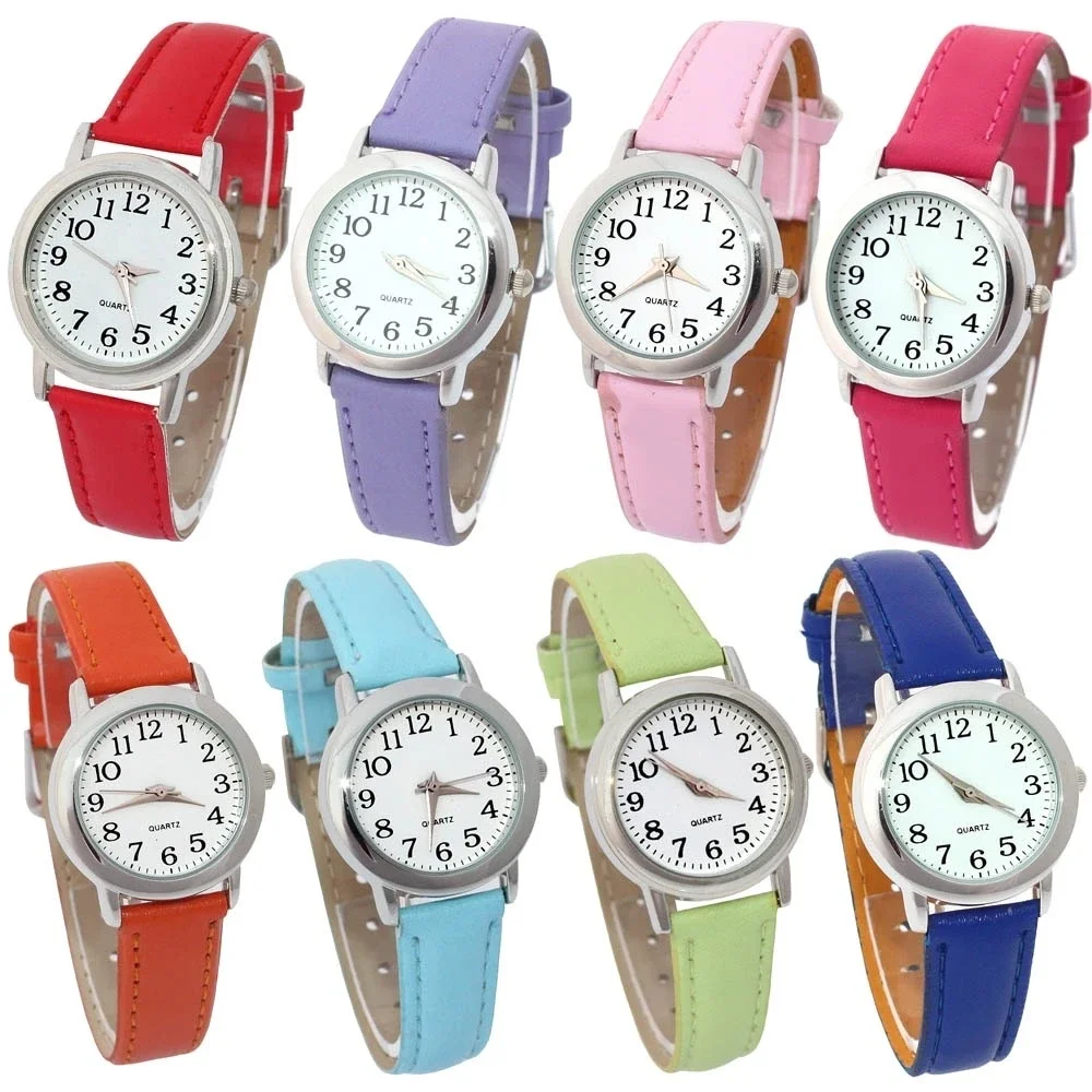 

Children Watches Girls' Daily Waterproof Leather Cartoon Watch Quartz Wristwatches For Girls