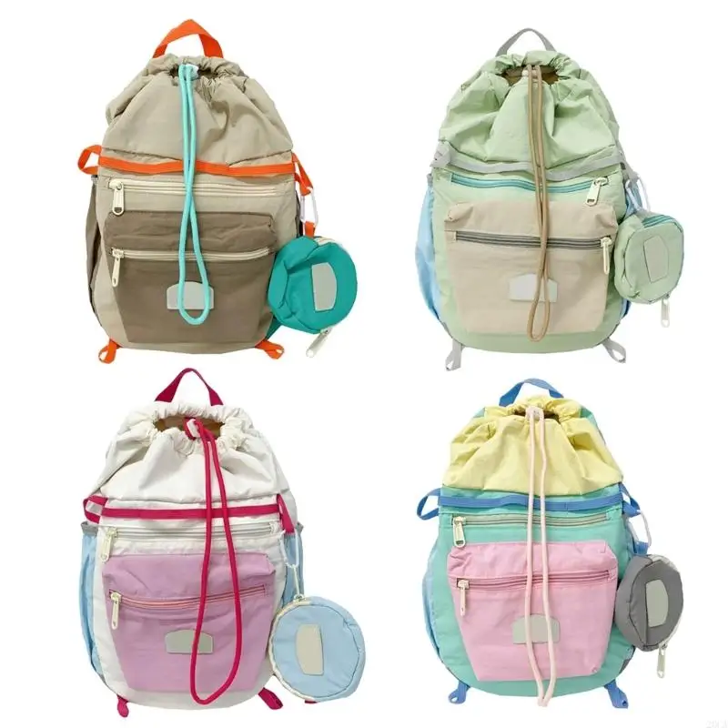 

Functional Unisex Backpacks Drawstring Top Closure High Capacity Compartment Practical Daypacks For Study Work Outdoor Trip 20CA