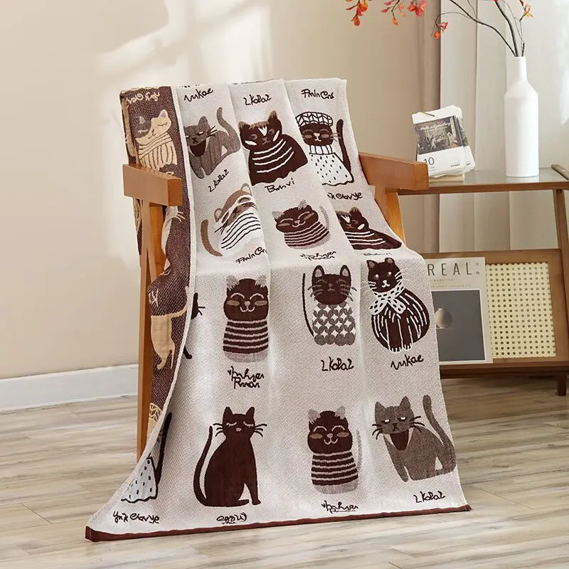 Cusack 14 Styles Animal Cartoon Adult Soft Cotton Five-layer Gauze Bath Towel 80*160 70*140 CM High Quality