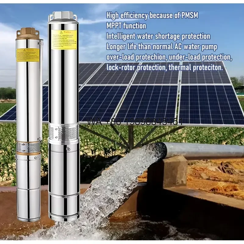 Wmwmnu for Solar Panel Full Kit 3inch Surface Irrigation Borehole Deep Well Hybrid Solar Water Pump