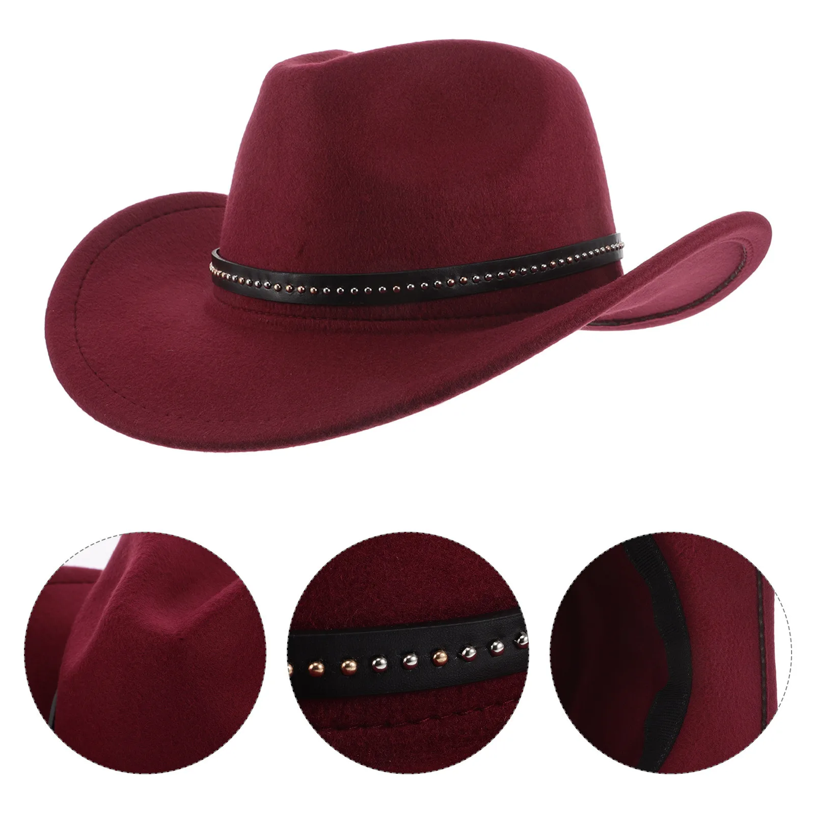 

Wool Felt Jazz Hat Wide Brim Ethnic Style Unisex Fedora For Men Women Warm Winter Sun Protection Party Outdoor Accessory