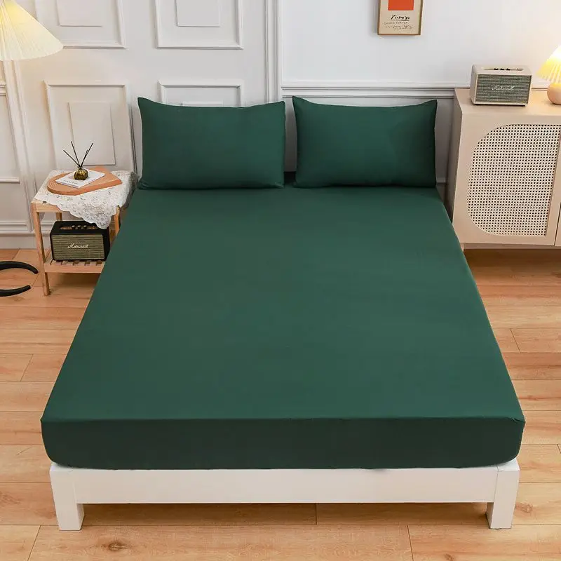 Sábana ajustable negra para cama de 90x200 cm con banda elástica, funda de colchón, sábana doble (la funda de almohada se debe pedir por separado)