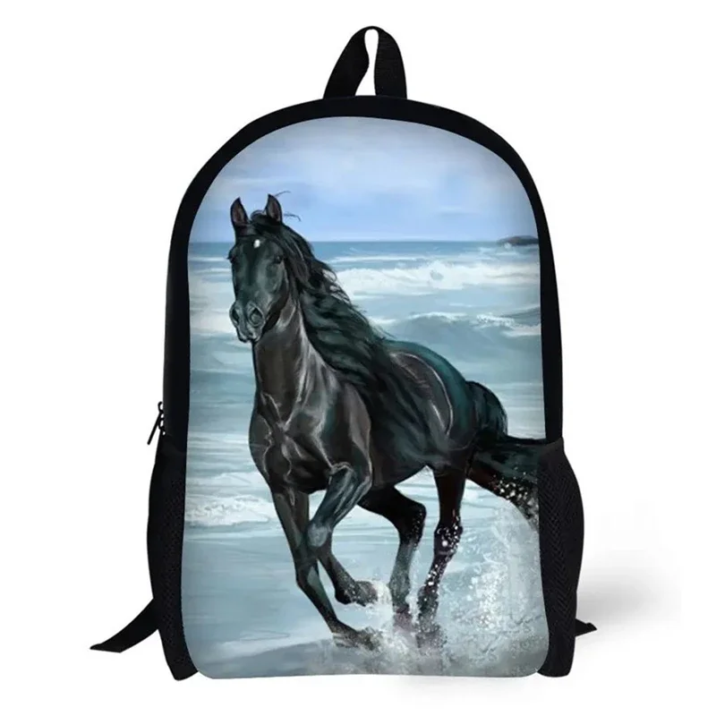 Cute Horse 3D Print School Backpack for Teenagers Boys Girls Kids Bookbag Children Middle Student School Bag 16 Inches