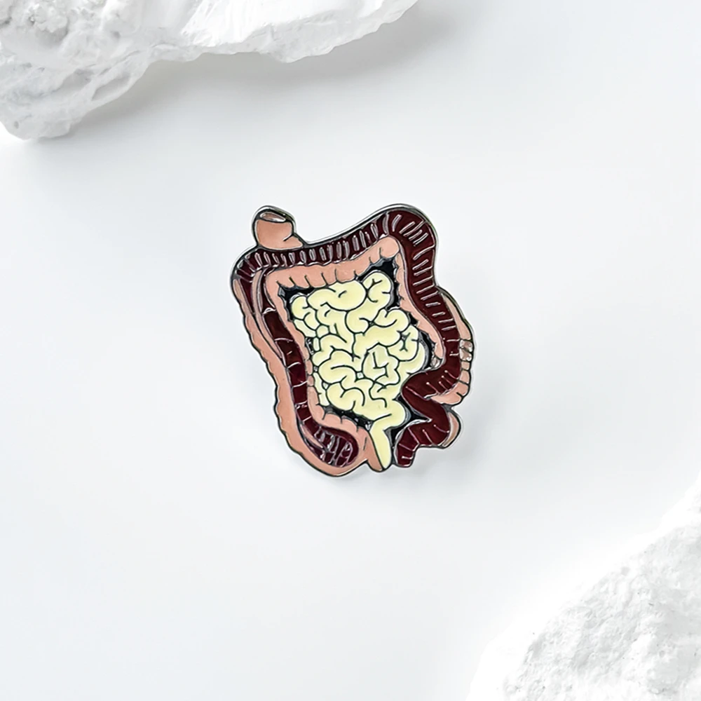 Catuni Bowel Viscera Anatomy Pin Brooch Enamel Medical Lapel Backpack Badge Jewelry Gifts for Doctor Nurse