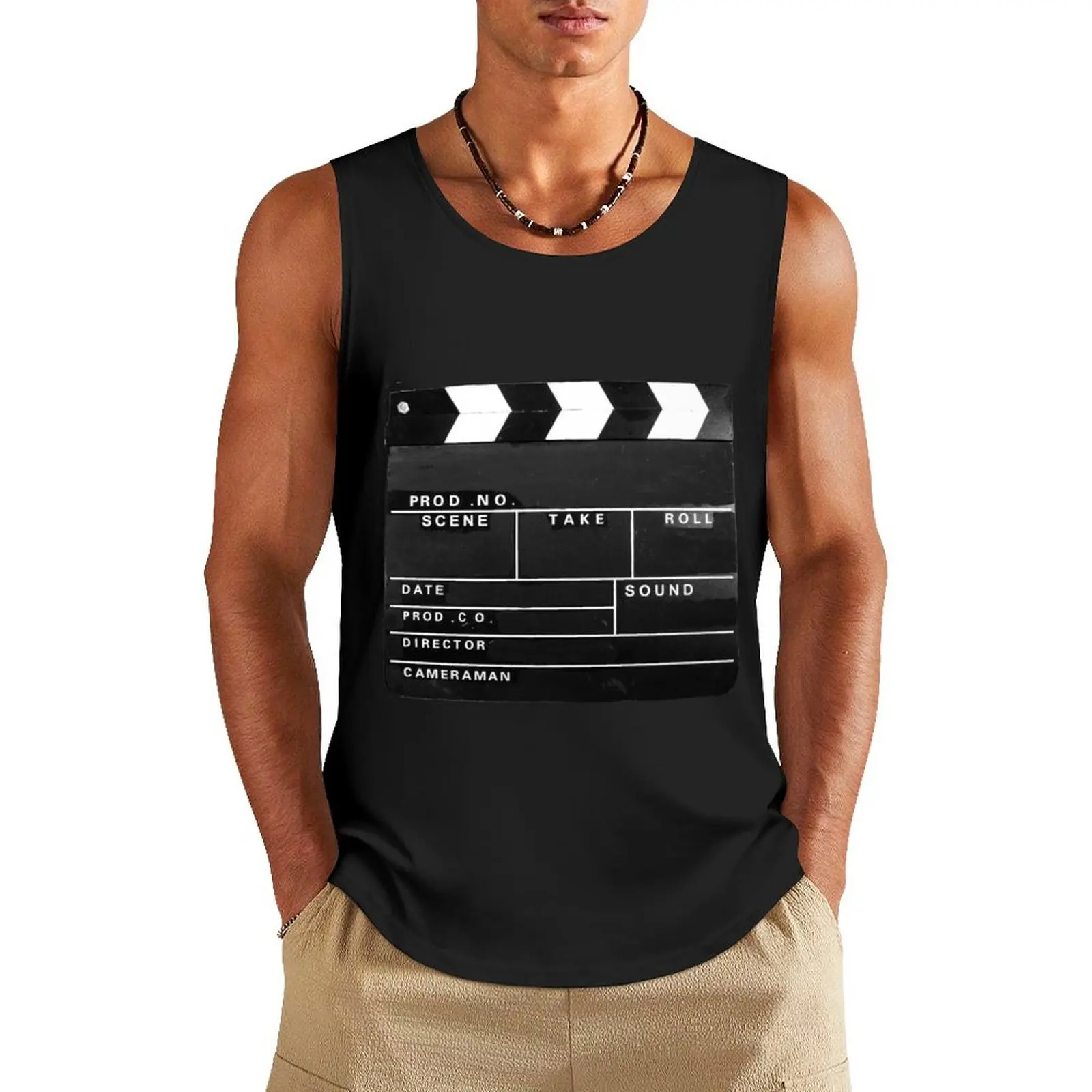 Vintage clapper board Movie Film Tv cinema video Tank Top sports vest gym clothing gym shirt man