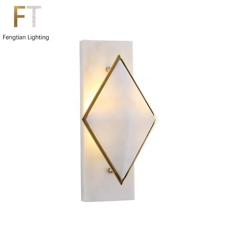 Luxury creative corridor corridor lamp bedroom bed living room background wall postmodern lighting marble wall lamp