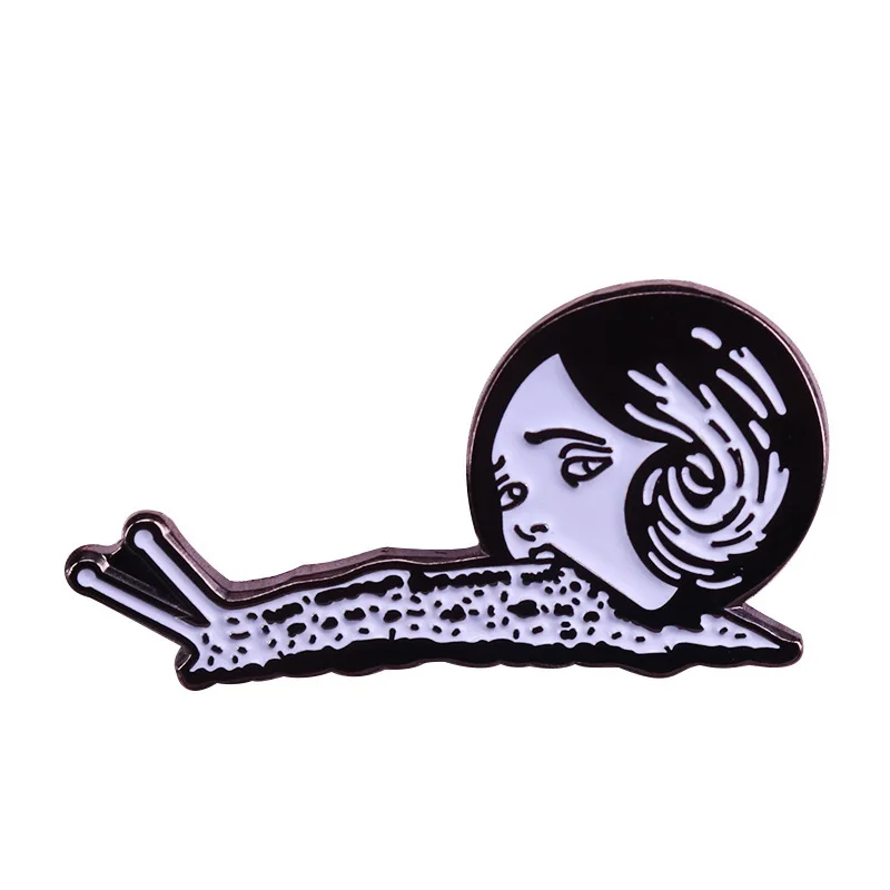 New Junji Ito Cartoon Brooch Japan Anime Metal Enamel Pin Terror Movies Creativity Accessories Children Fashion Gift Badge