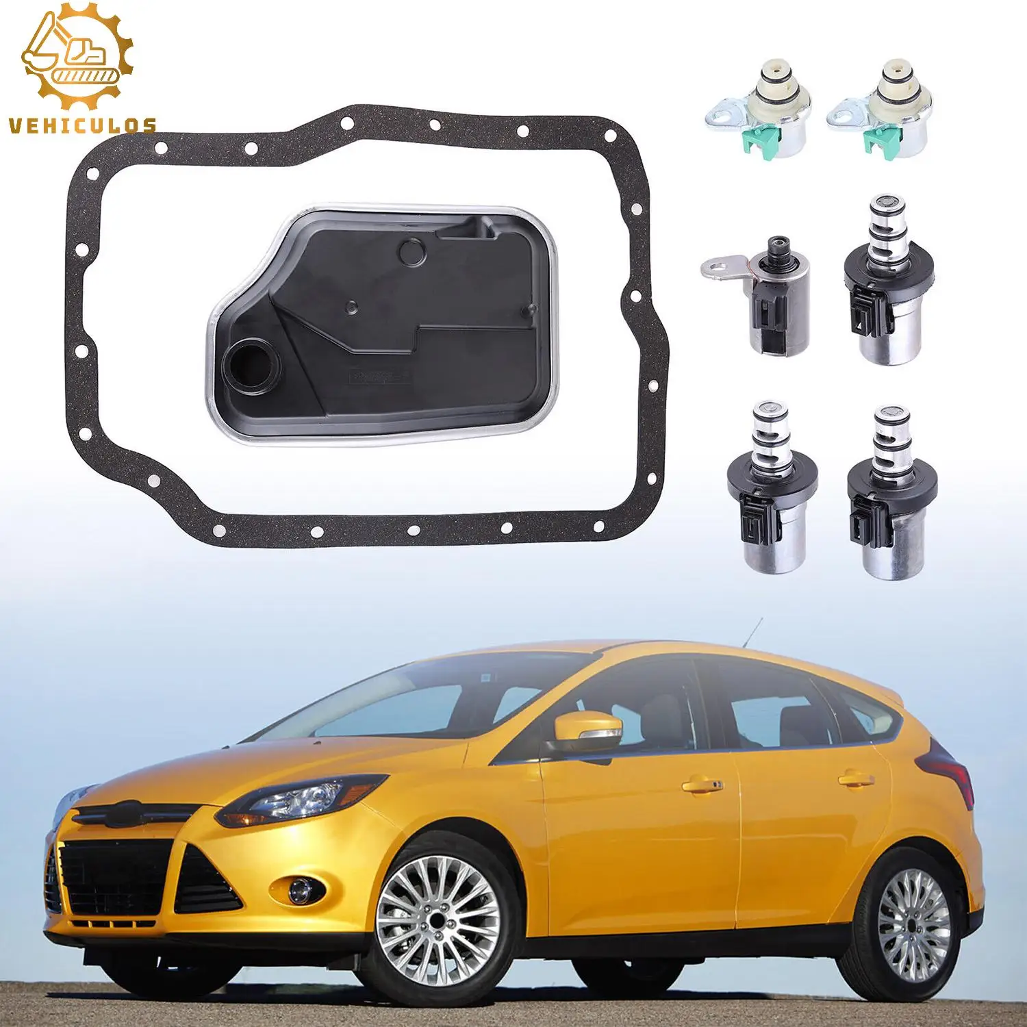 4F27E 1Set Transmission Solenoid Valve Gasket Filter Kit For Ford Focus Transit Connect MAZDA 3 5 6 2004-2014 1.6L 2.0L 2.3L