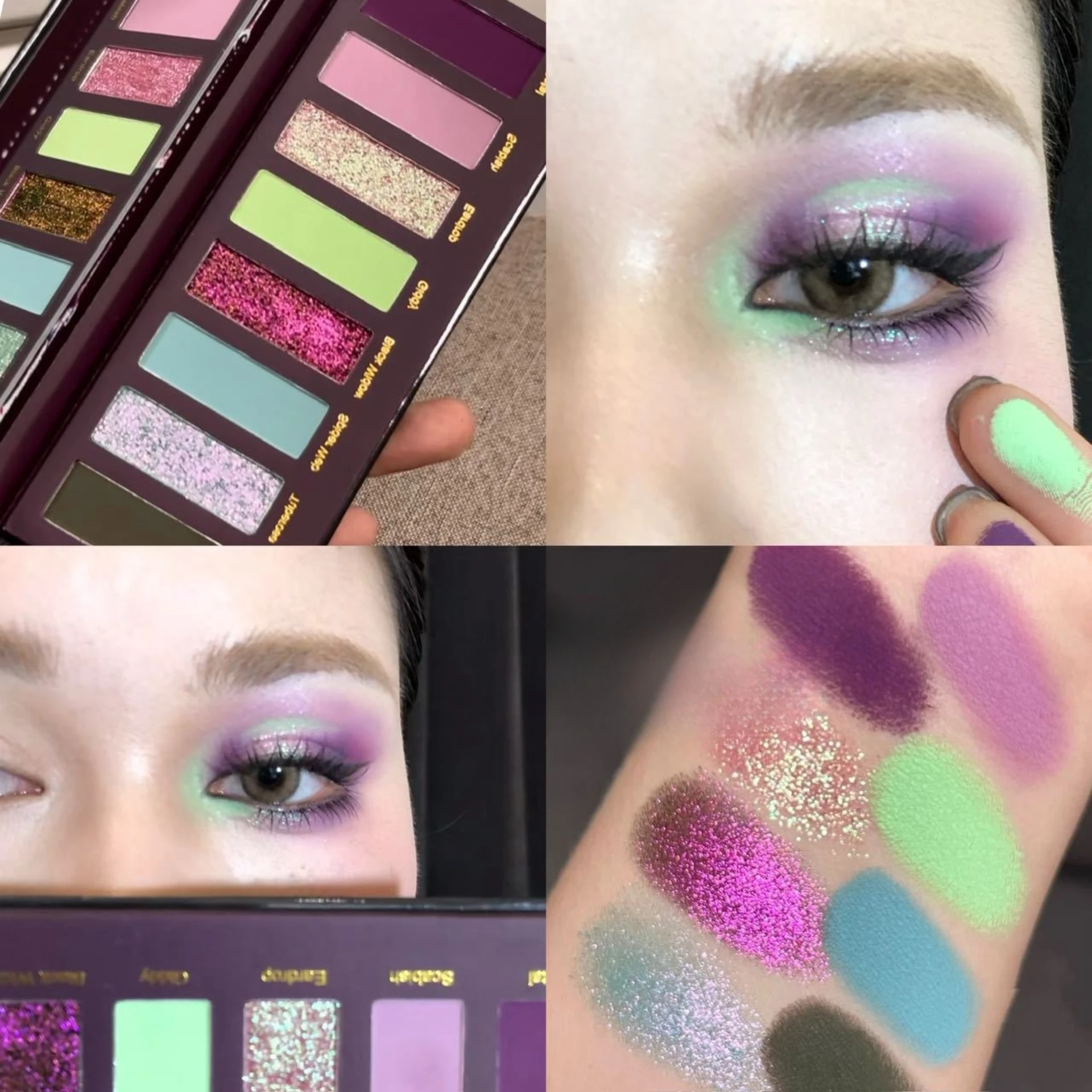 Smoky makeup flash cos Spice Girls stage makeup pearlescent improve complexion easy to apply long-lasting color eyeshadow disc