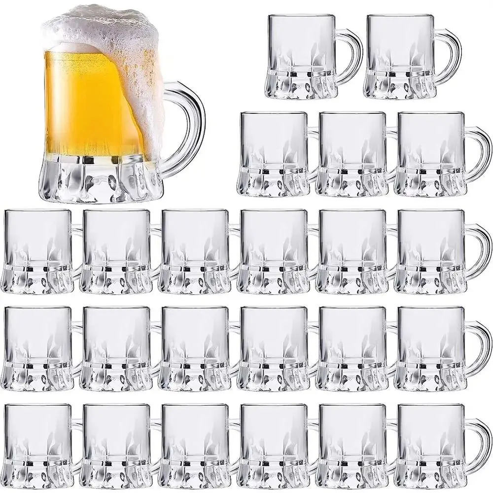 1PC 60ML Shot Glasses Mini Beer Glasses Clear Mugs Small Beer Tasting Glasses Whiskey Cup for Birthday BBQ Beer Festival Party