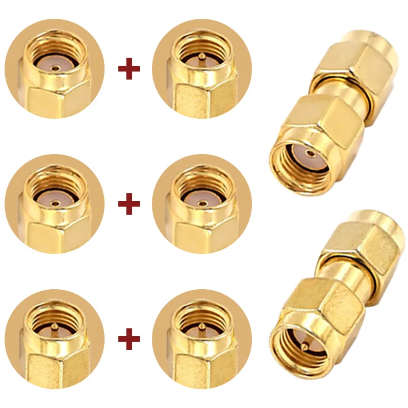 

5PCS SMA Male to Female Plug, SMA Female Plugs RF Coax Straight Socket Converter SMA Connector