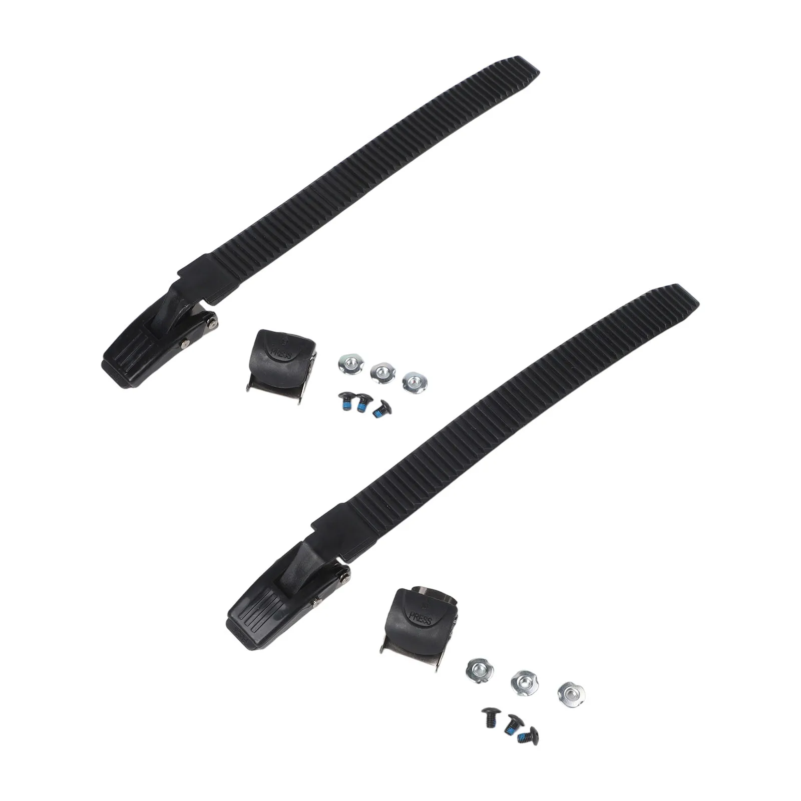 

2 Pack Adjustable Inline Skate Straps With Buckle Clamp Screws Nuts Replacement For Men Women Black 8.7x0.87 Inch