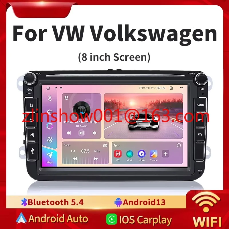 

8 Inch Car Radio Multimedia Video Player Wireless CarPlay Android Auto for VW Volkswagen Skoda Octavia Golf Touran Touch Screen