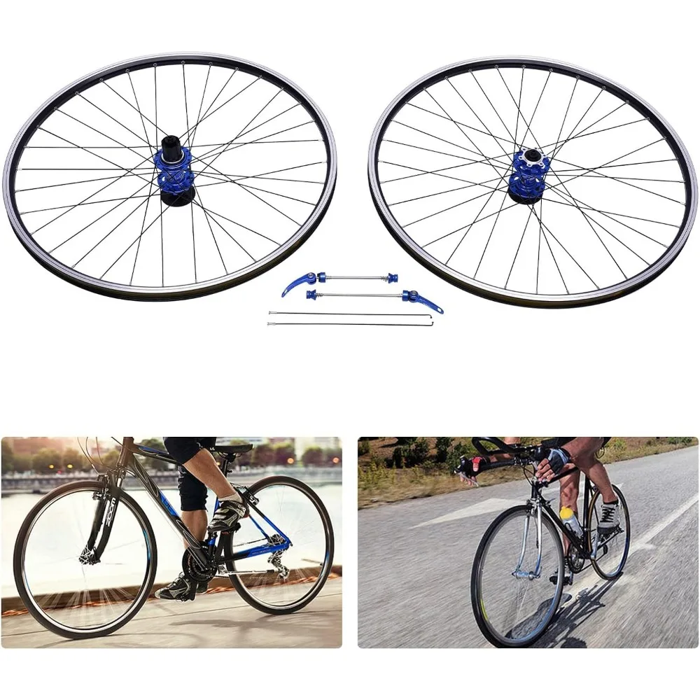 

Mountain Bike Wheelset 69.9cm/27.5Inch Quick Release Front Rear Wheels Aluminum Alloy Rim Disc Brake MTB Wheelset