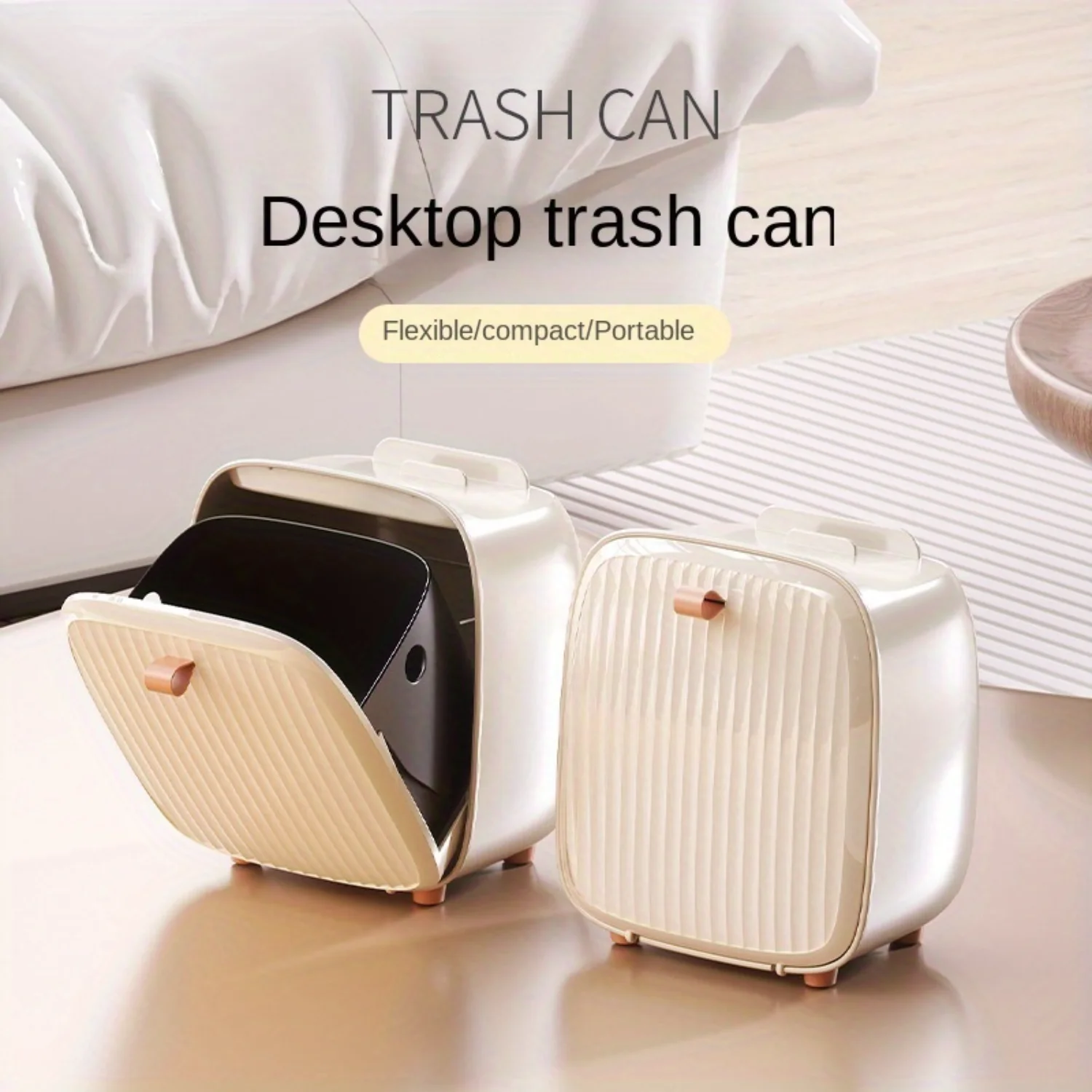 2024 New Compact Desktop Trash Can - Odor-Sealing, No Power Needed - Home & Office