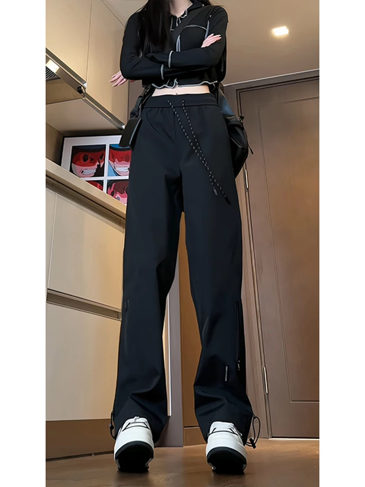 Pantalon de randonnée imperméable et coupe-vent pour femme, jambe droite, style américain, pantalon de travail fonctionnel, tenue de printemps pour l'escalade en montagne...