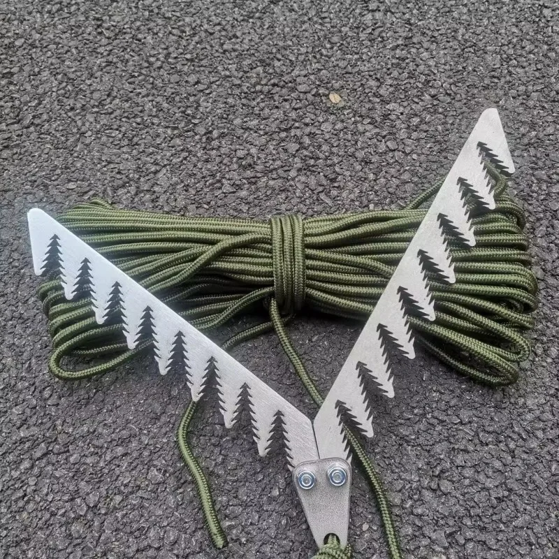 8 thick stainless steel plates, 8 thick 20-meter umbrella ropes, foldable shark tooth imitation design
